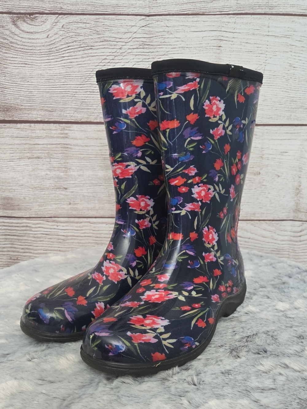 Sloggers Floral Rain Boots, Womens Size 7